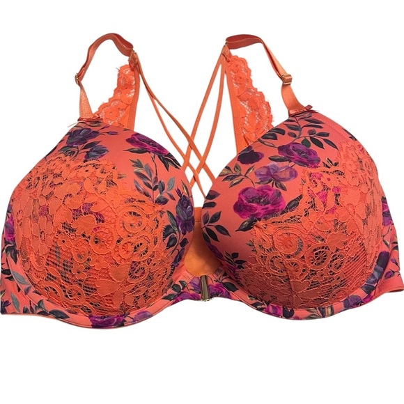 Cacique Other - Cacique Vibrant Floral Front-Clasp Lace Bra – Bold Colors, Feminine Lace
